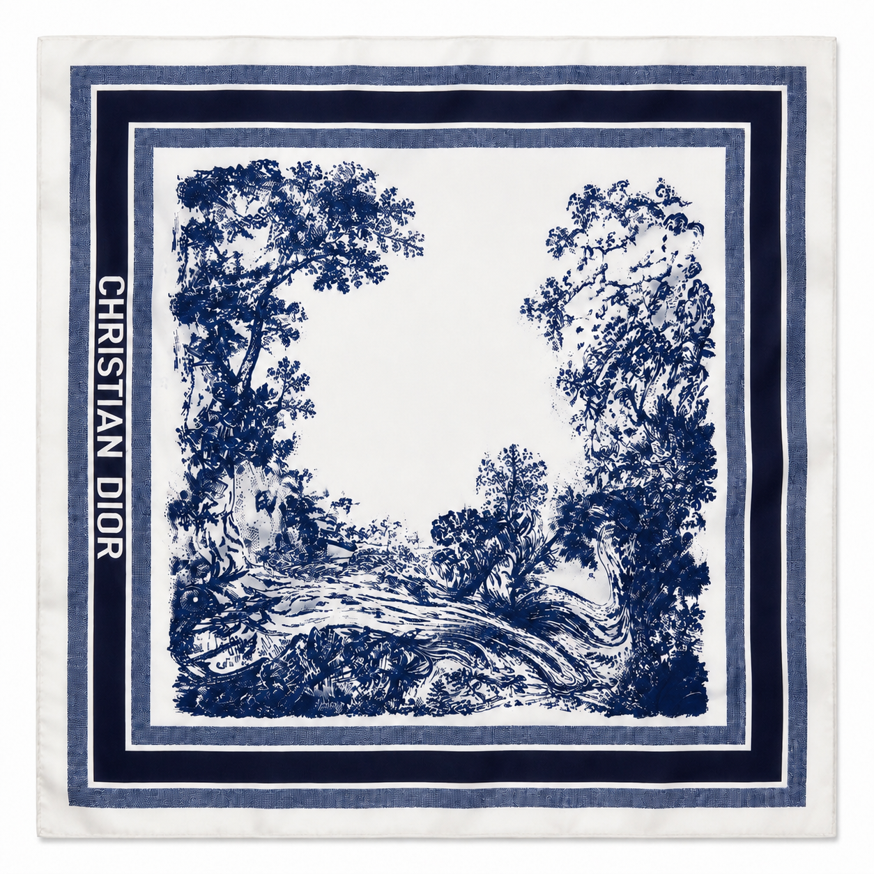 Dior navy summer scarf 70cm square