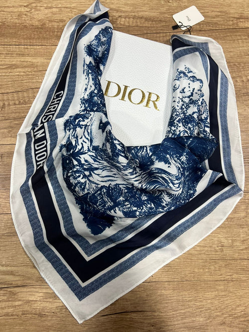 Dior navy summer scarf 70cm square