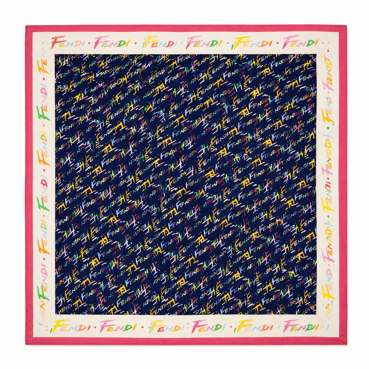 Fendi navy summer scarf 70cm square