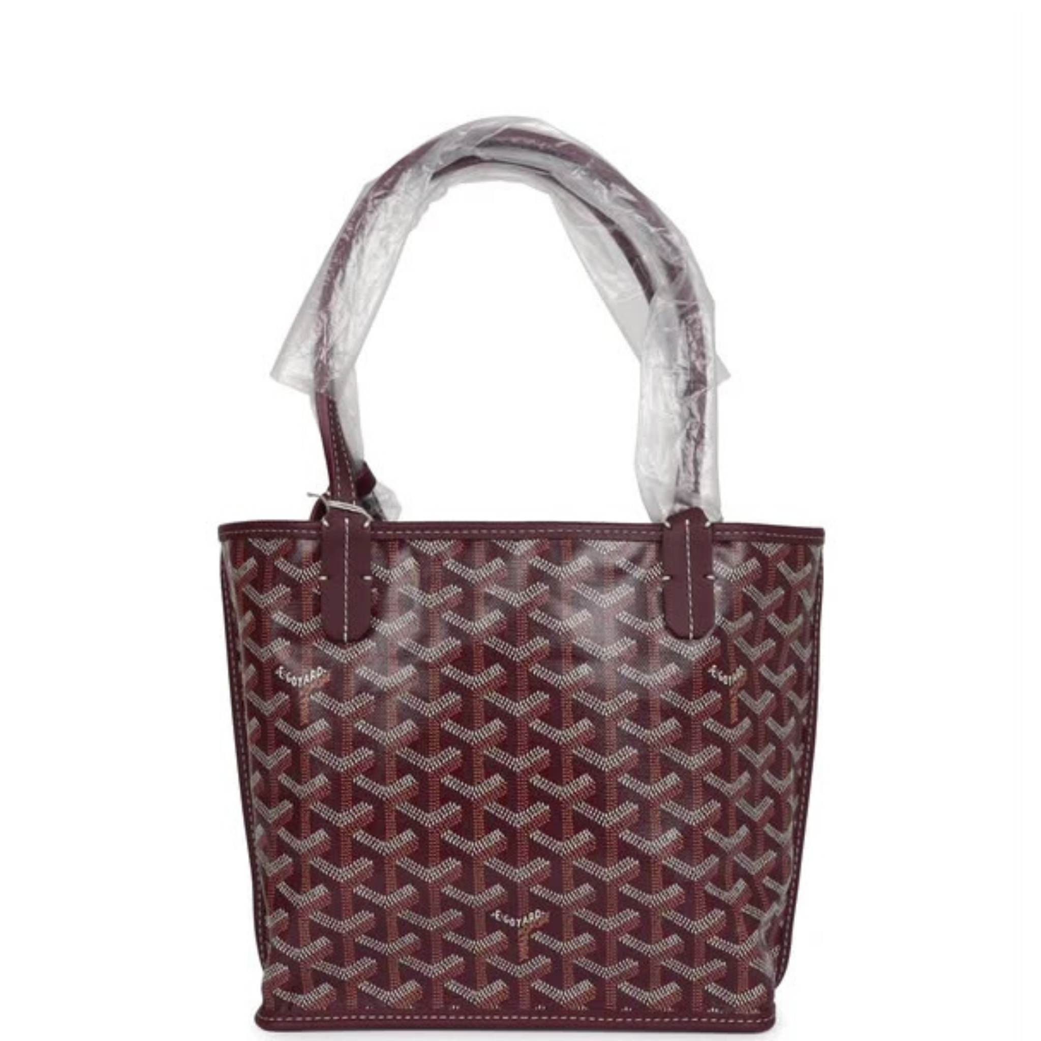 Goyard Goyardine burgundy Anjou Bag Palladium Hardware (copy a)