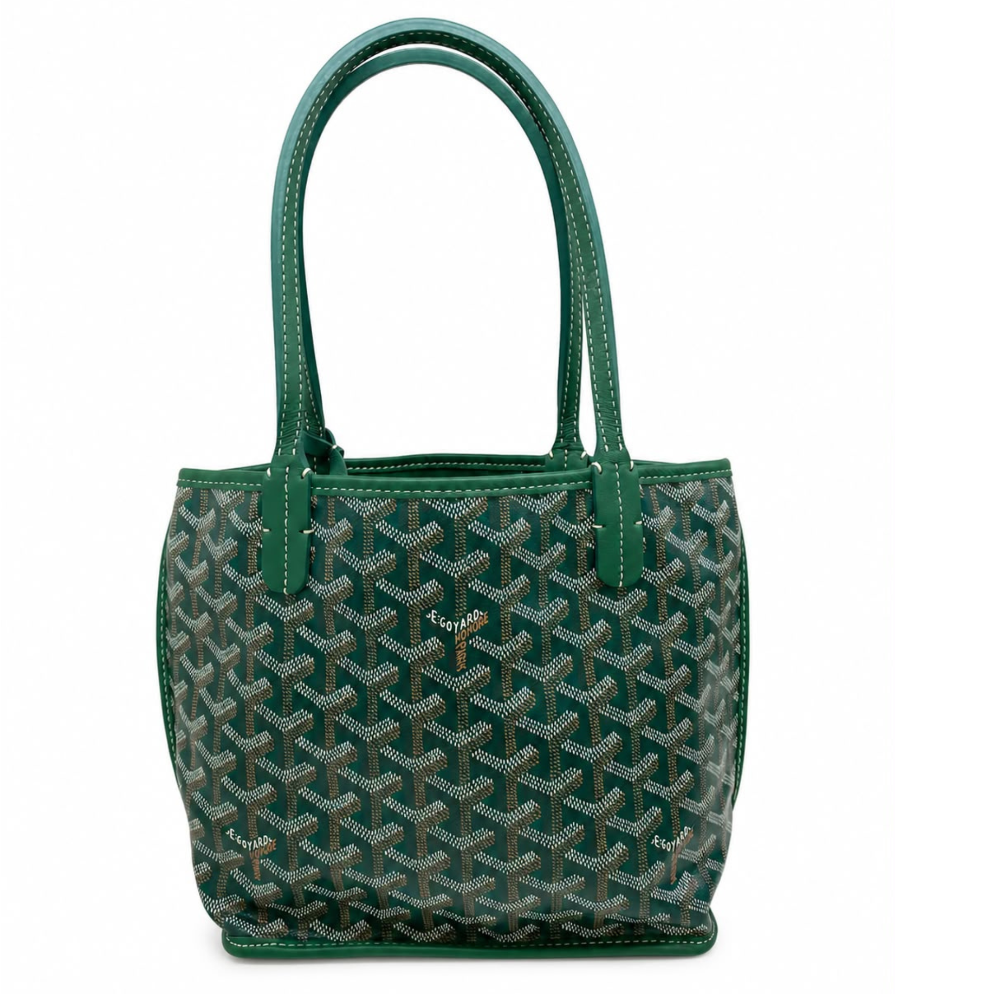Goyard Goyardine green Anjou Bag Palladium Hardware (copy a)