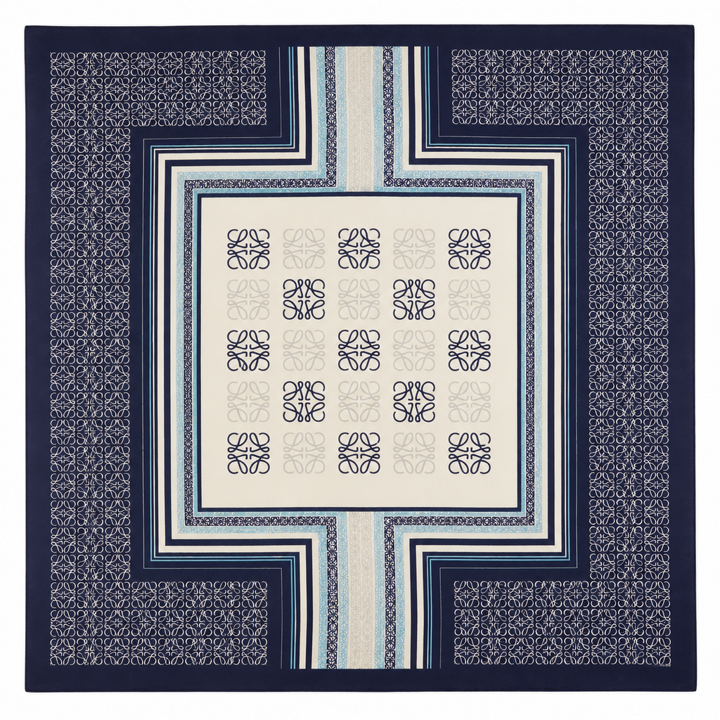 Loewe navy summer scarf 70cm square