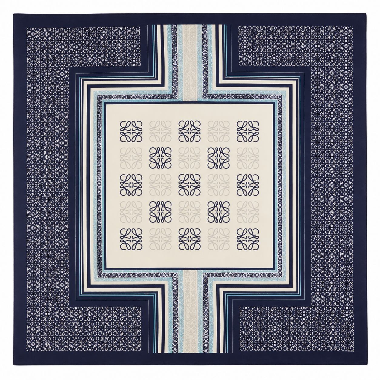 Loewe navy summer scarf 70cm square
